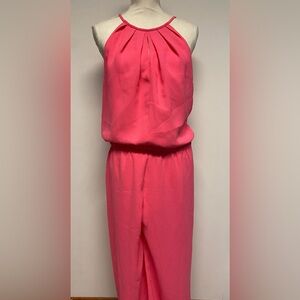 NWT Sugar + Lips Hot Pink Long Inseam Jumpsuit Sz L